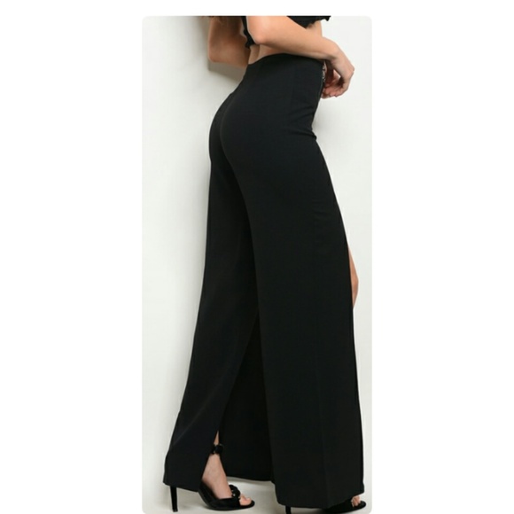 🔥HP!🔥🍁 BLACK FRONT SLIT PANTS!🍁 - Picture 3 of 7